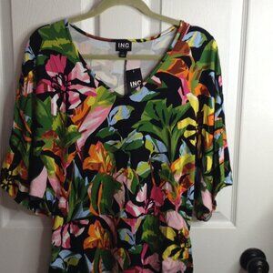 NWT INC "XL" Kylie Garden resort wear, Vivid Floral Print, Versatile, Chic, Boho